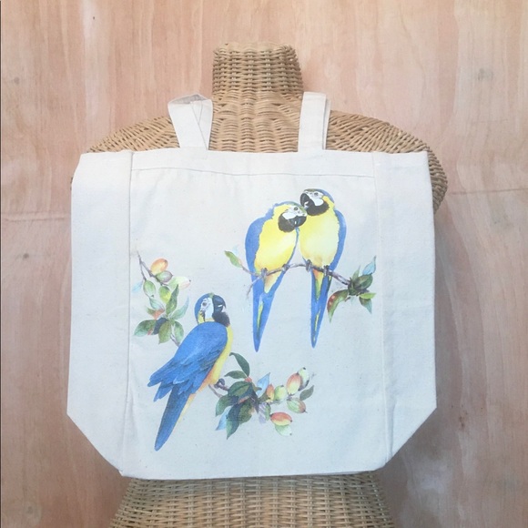 Handbags - Blue & Gold Parrot Tote Bag NEW